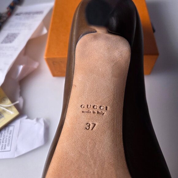 Women's Brown Leather Whipstitch Peep-Toe Platform Pumps - Picture 6 of 8